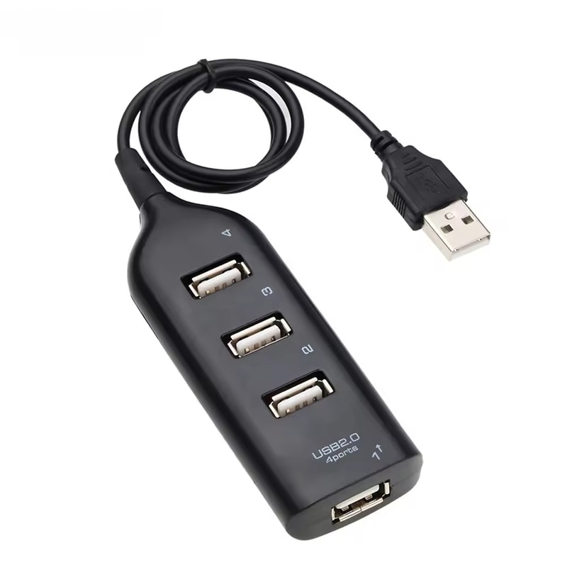 Mini USB Splitter Hub With Cable High Speed 4 Port USB Hub Power Adapter Socket For PC Laptop Noteb 4