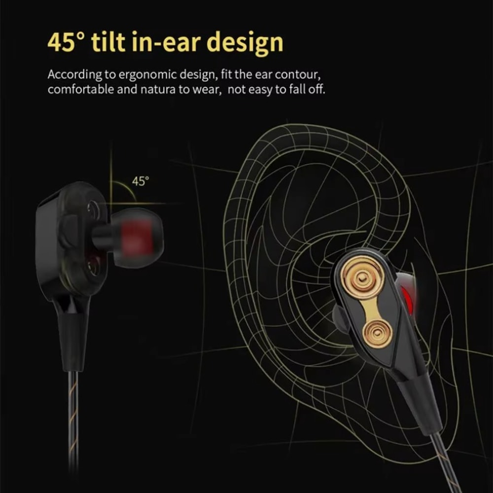HiFi Wired Earphone 35MM In Ear 4D Copper Driver Bass Stereo Music Earbuds With Mic For Sport Headp 5