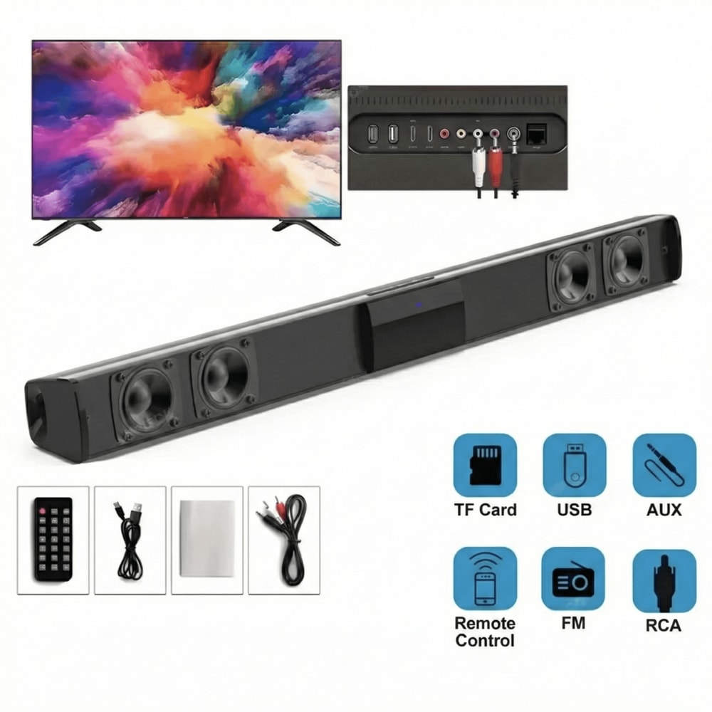 Bluetooth Soundbar Speakers Stereo Surround Sound Home Cinema With Remote Control 0