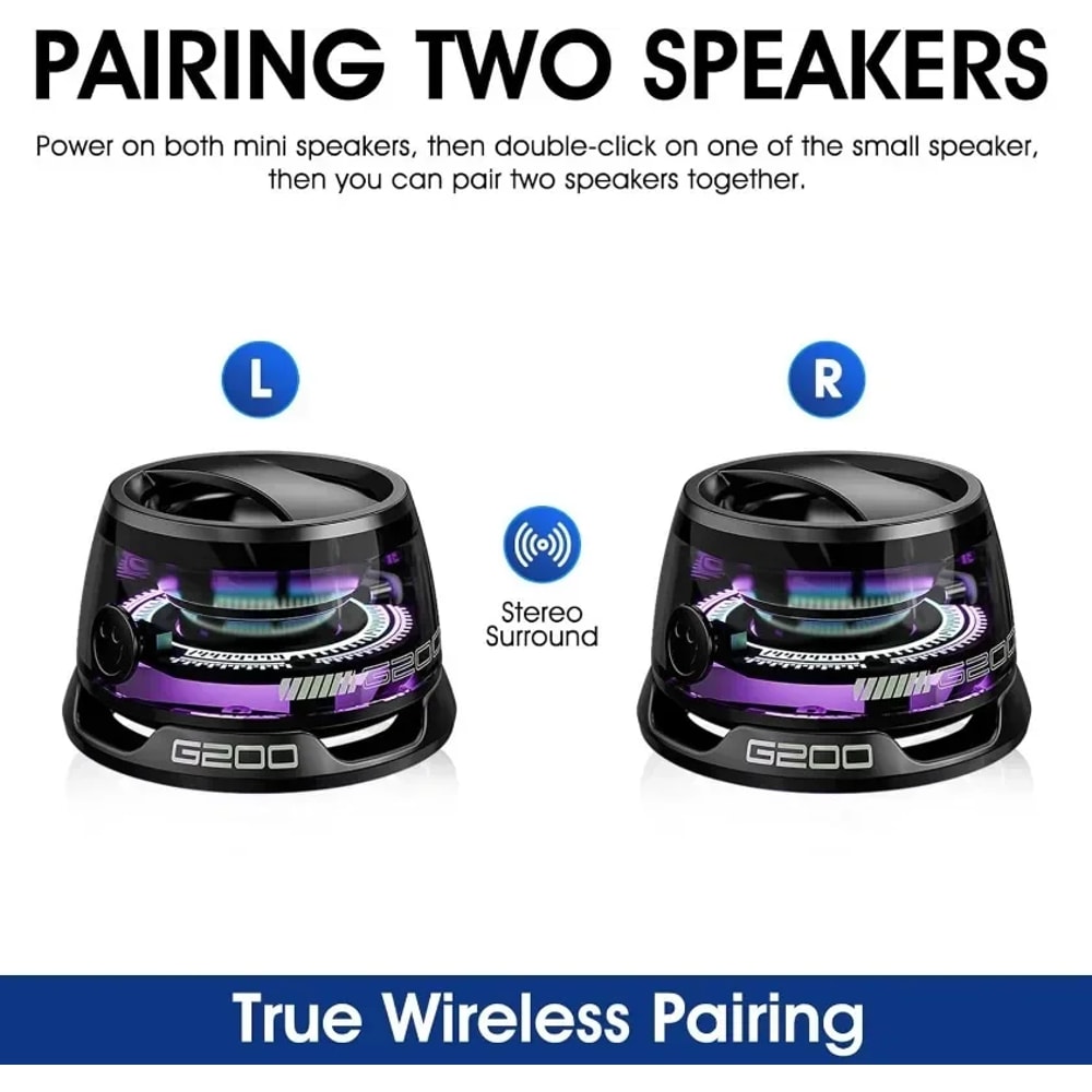 Magnetic Speaker Mini Sound Box NEW Bluetooth Speaker RGB Lighting 7 Hours Playback Phone Holder 1