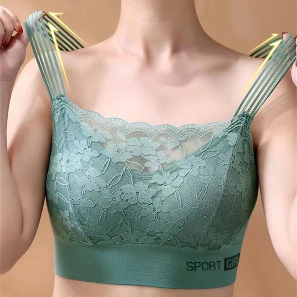 Comfortable Breathable Sexy Lace Seamless Large Size Womens Bra Sports Beauty Back Vest Sleep Tube 1