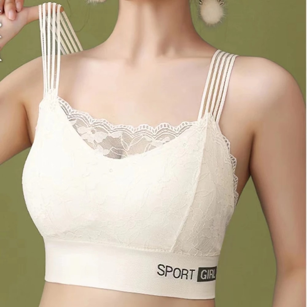 Comfortable Breathable Sexy Lace Seamless Large Size Womens Bra Sports Beauty Back Vest Sleep Tube 2