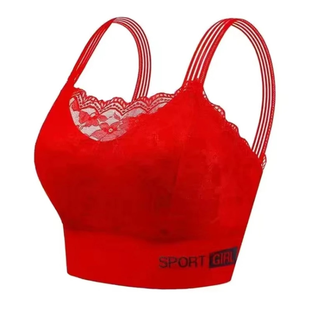 Comfortable Breathable Sexy Lace Seamless Large Size Womens Bra Sports Beauty Back Vest Sleep Tube 9