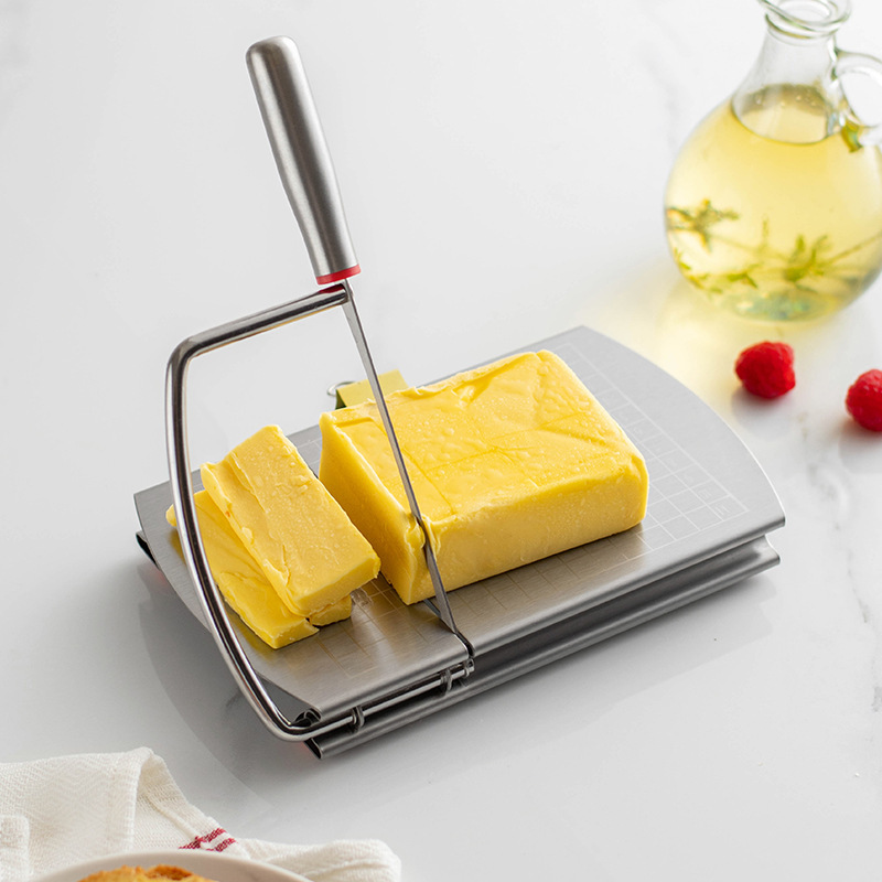 Stainless Steel Cheese Ham Dividing Cutting Machine Slicers Knife With Scale For Butter And Kitchen 4