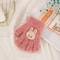 Knitted Baby Gloves Cute Cartoon Full Fingers Mittens Warm Fluffy Bow Outdoor Gloves 2