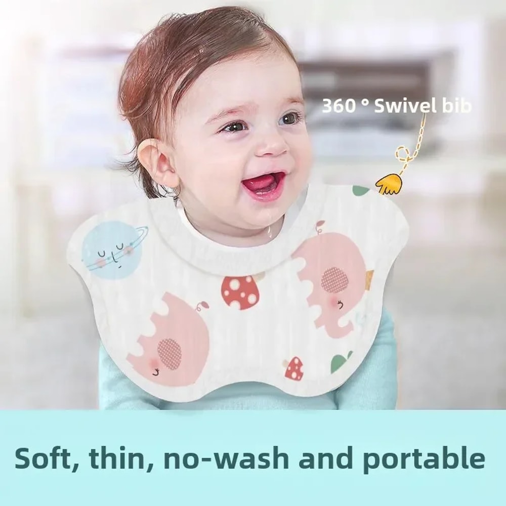 Disposable Bibs Baby Drool Towel Waterproof 360 Degree Anti Spitting Gauze For Newborn Neck Scarf 1