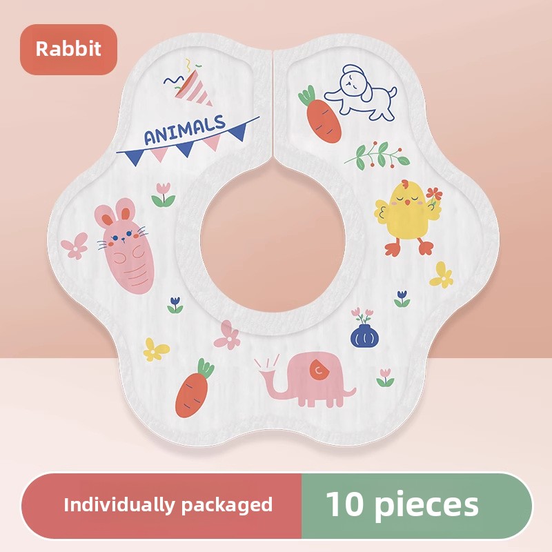Disposable Bibs Baby Drool Towel Waterproof 360 Degree Anti Spitting Gauze For Newborn Neck Scarf 6