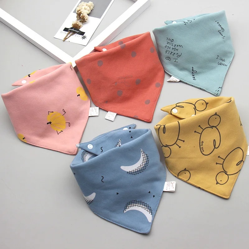 Waterproof Pure Cotton Bibs Saliva Scarf Towel Triangle Absorbent Cloth Bib For Newborn Babies Boys 0