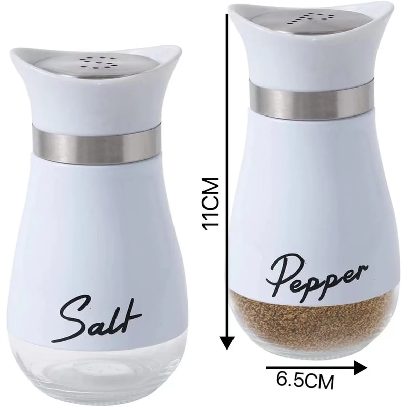 Salt and Pepper Bottle Set, Reusable Seasoning Containers, Sealed and Moisture-Proof for Home and Commercial Kitchens