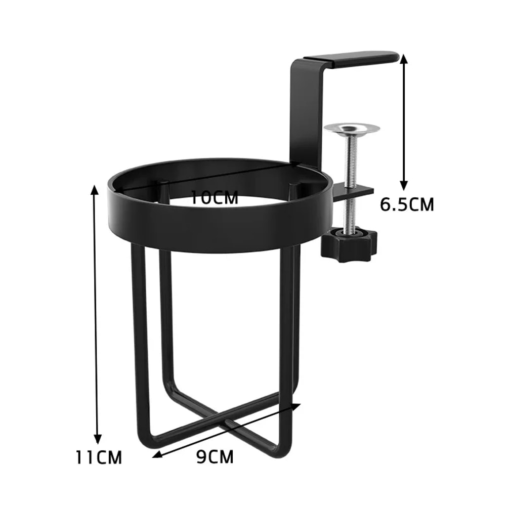 Iron Hanging Table Edge Water Cup Holder Office Coffee Cups Hook Desk Side Storage Rack Fixed NoPun 6