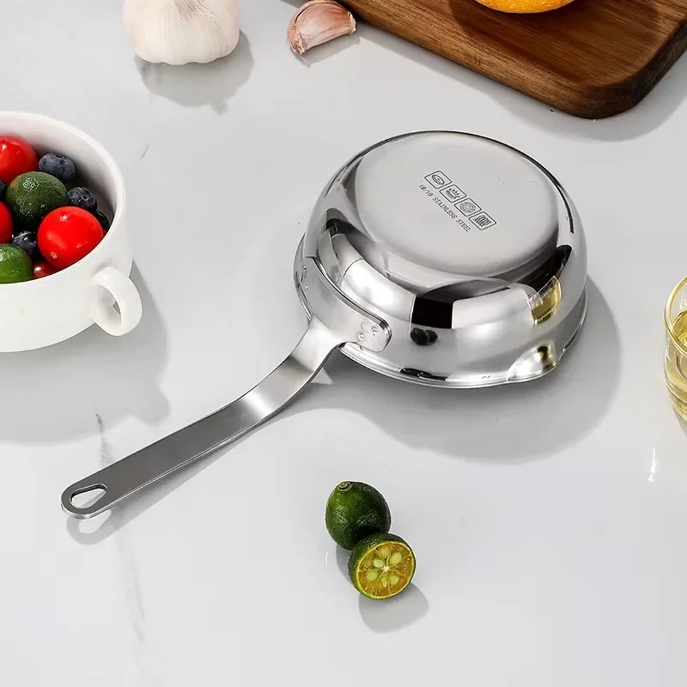 Egg Frying Pan Mini Soup Milk Pot Stainless Steel Oil Pot Cooking Saucepan Scaldingproof Kitchen To 4