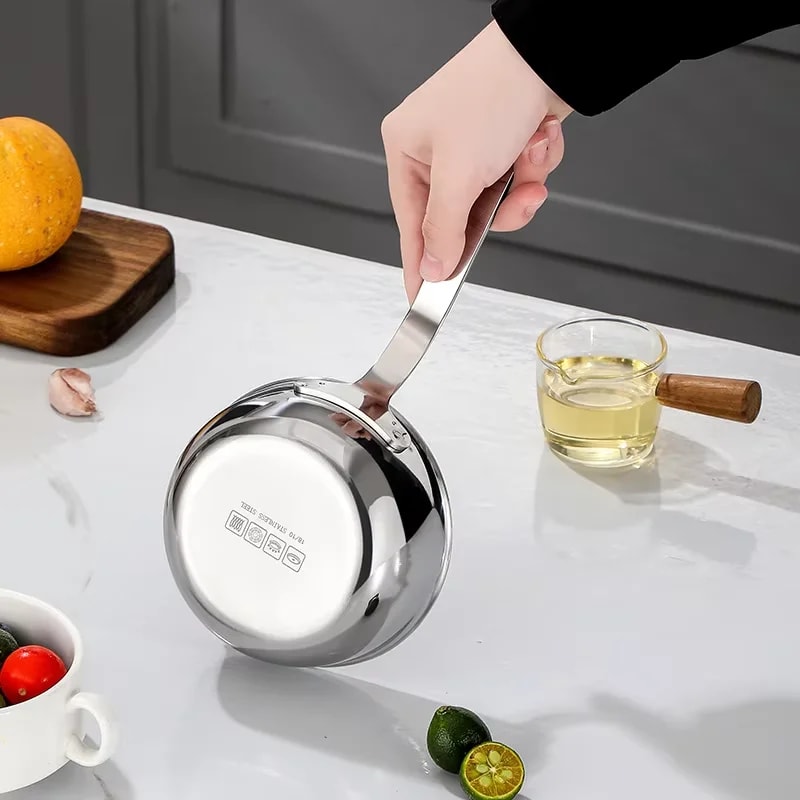 Egg Frying Pan Mini Soup Milk Pot Stainless Steel Oil Pot Cooking Saucepan Scaldingproof Kitchen To 5