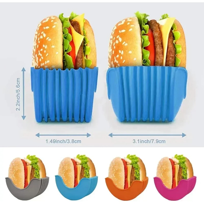 Silicone Burger Tool Holder Reusable Burger Rack Kitchen Organizer Shelf Storage 3