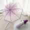 Durable 3-Fold Girls Travel Umbrella, Fashionable Sakura Fresh Transparent Petal, Fully Automatic 8 Bones