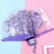 Durable 3-Fold Girls Travel Umbrella, Fashionable Sakura Fresh Transparent Petal, Fully Automatic 8 Bones