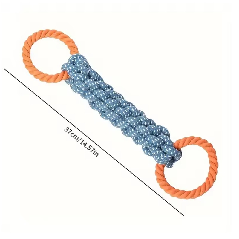 Biting rope dog toys for teeth cleaning, stress relieving sturdy hand woven