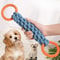 Biting rope dog toys for teeth cleaning, stress relieving sturdy hand woven