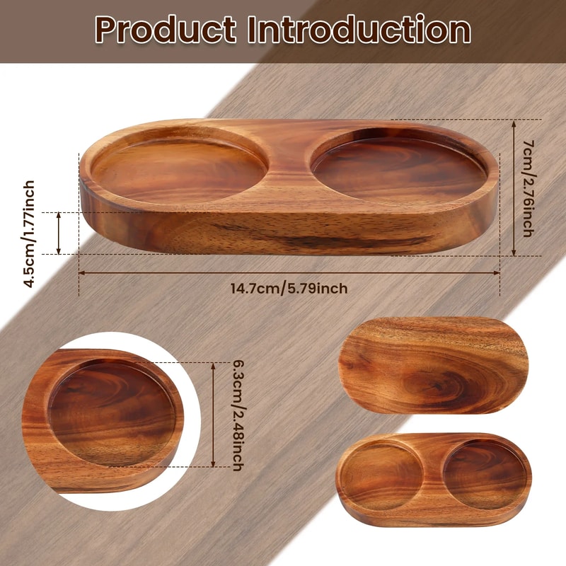 Salt and Pepper Mill Tray, Kitchen Storage Holder, Multipurpose Wood Tray Bracket, Salt Grinder Base Accessories