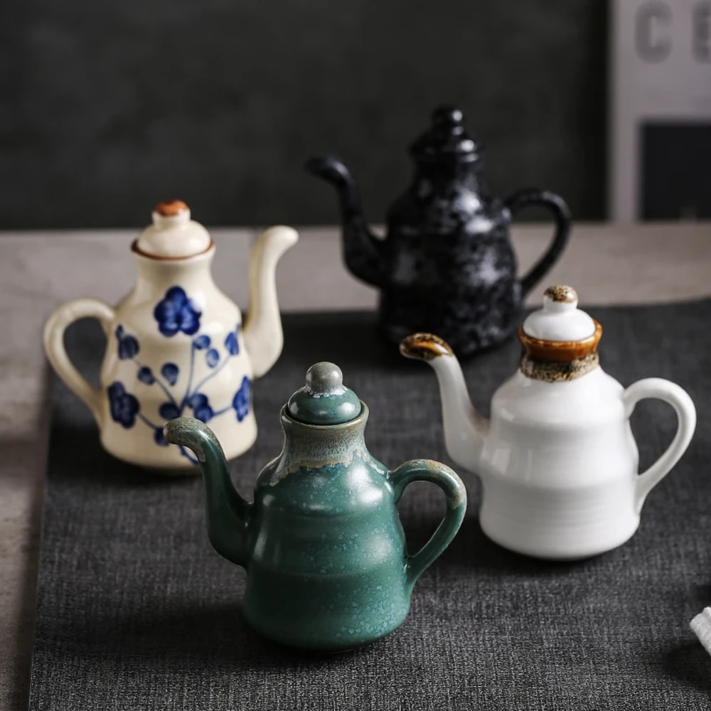 Vinegar Soy Sauce Ceramic Spice Jar Ceramic Olive Oil Seasoning Bottle Soy Sauce Tableware For Hote 2