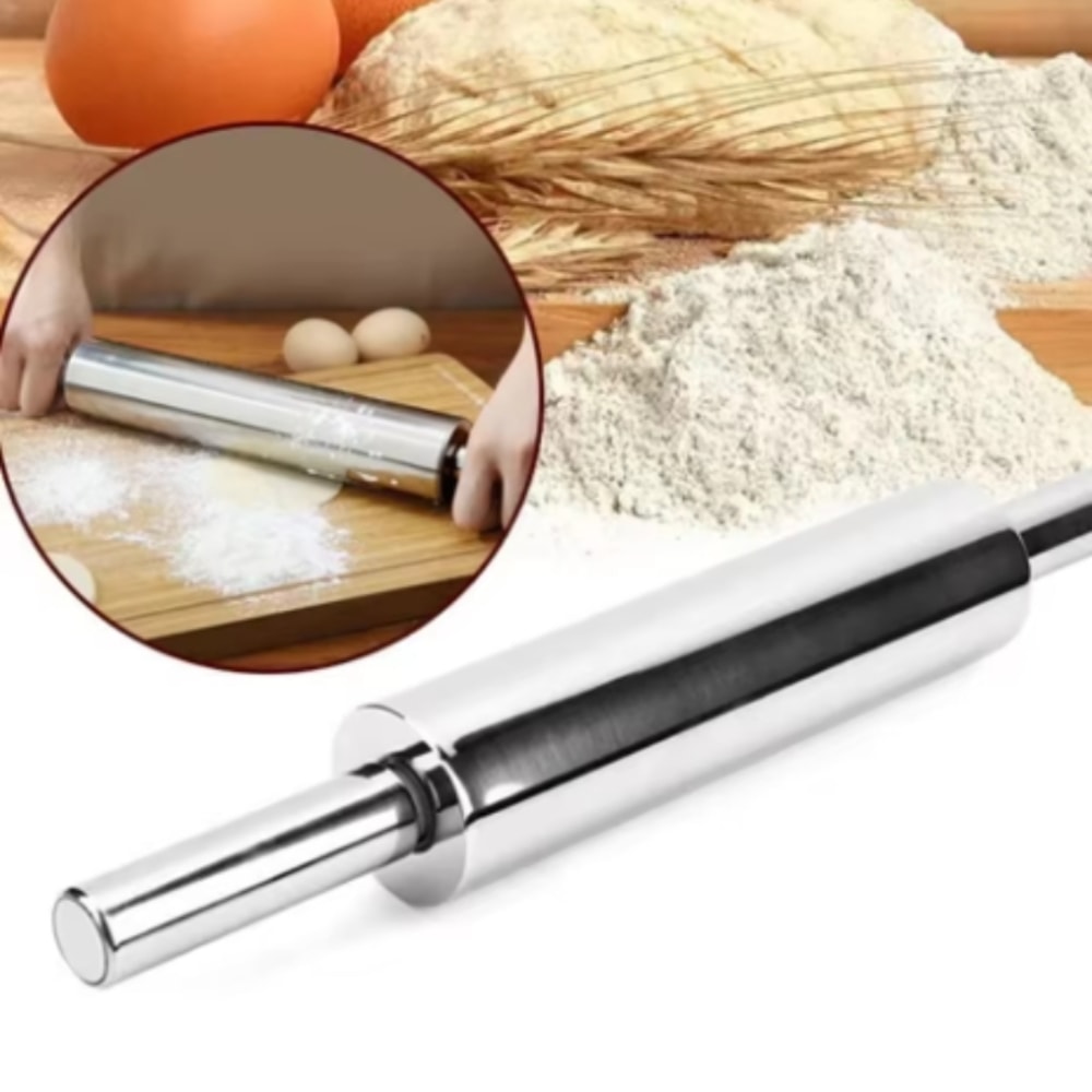 Dumpling Noodle Rolling Pin Household Stainless Steel Pressing Tool For Seamless Baking 3