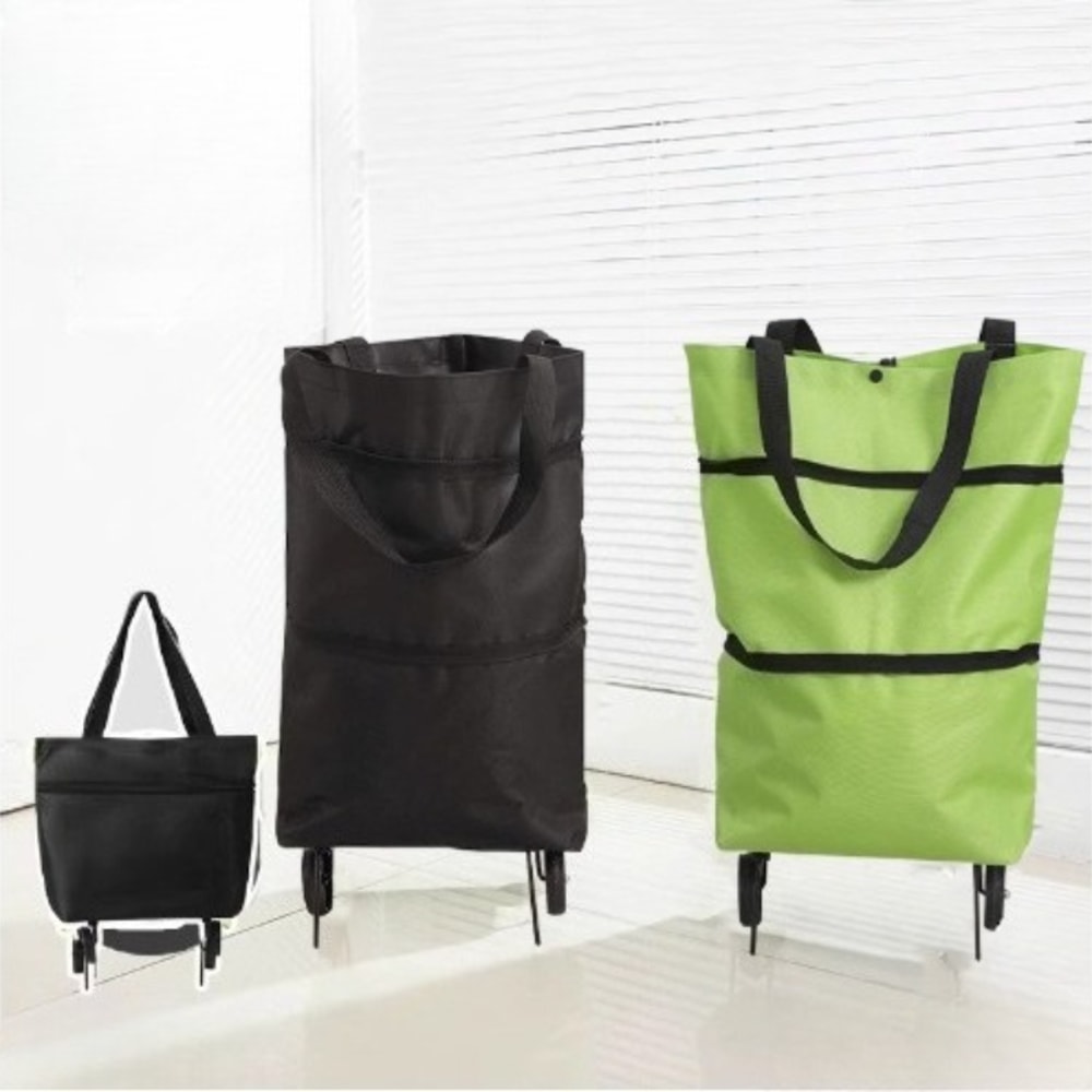 Lightweight Foldable Shopping Cart, Household Vegetable Cart with Wheels, Backpackable and Portable