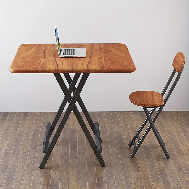 Portable Folding Chair with Oval Seat, Durable Metal Frame, No Assembly Needed, Hardwood Construction for Home