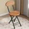 Portable Folding Chair with Oval Seat, Durable Metal Frame, No Assembly Needed, Hardwood Construction for Home