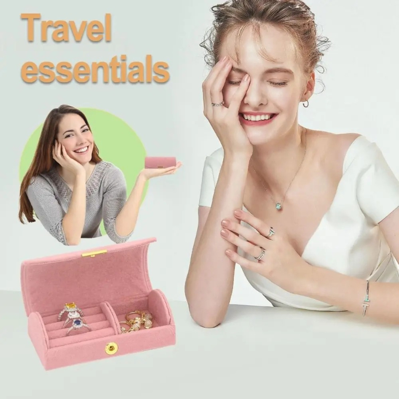 Exquisite Portable Jewelry Box, High-End Anti-Oxidation Ring Box for Women's Business Travel, Gift Box