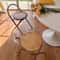 Foldable Retro Backrest Dining Chair Leisure Balcony Rattan Bar Chairs For Family Use 0