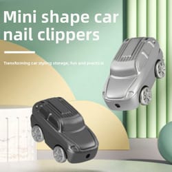 folding car model mini nail clippers with keychain, rust-proof & durable gift idea