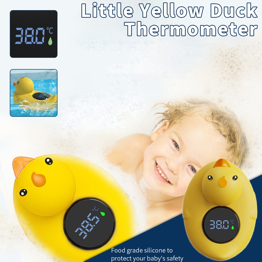 Floating Waterproof Baby Safe Thermometer Little Yellow Duck Baby Bathtub Shower Temperature Sensor 2