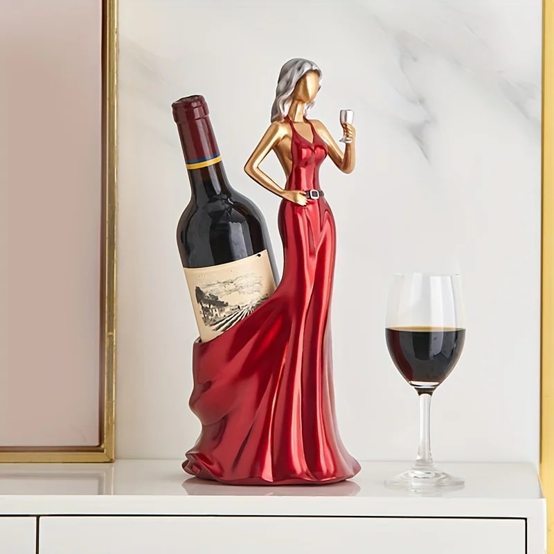 Red Wine Rack Home Decoration Ornaments, Sexy Girl Wine Bottle Holder, Creative Grape Wine Display Rack