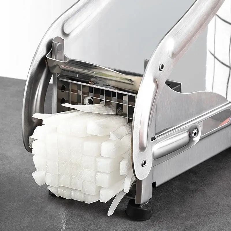 Food Chopper, Stainless Steel Vegetable Cutting Machine, French Fry Slicer, Potato Cutter