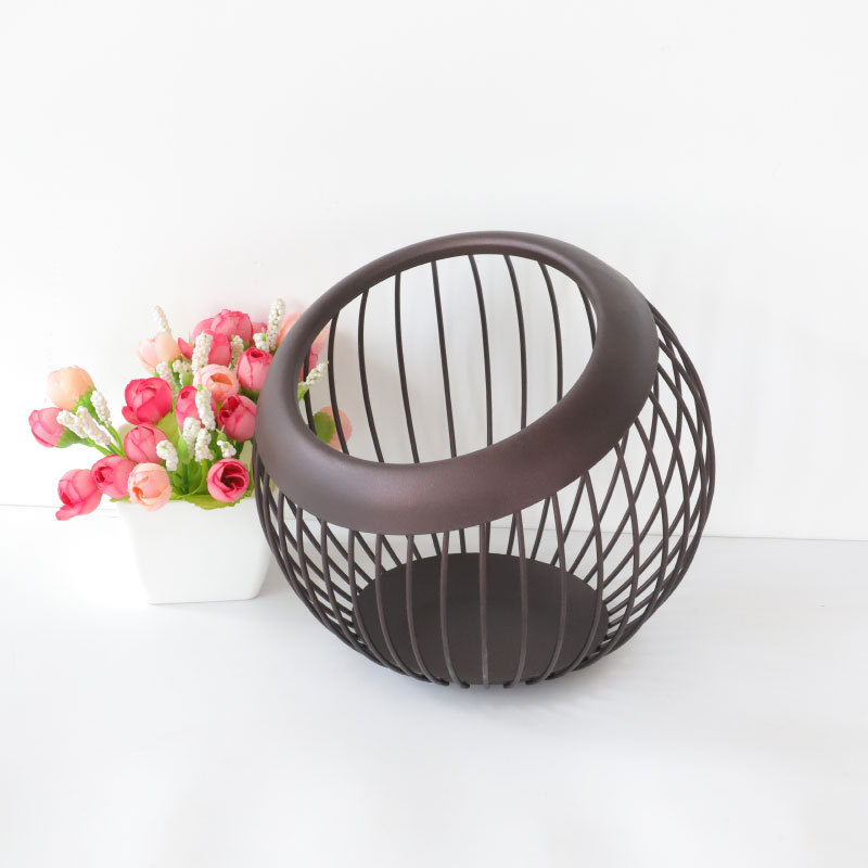 Large Capacity Ball Shaped Coffee Pod Metal Holder, Storage Basket for Kitchen, Drain Basket & Fruit Plate Organizer