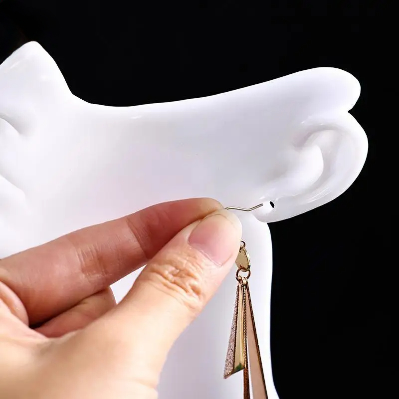 Jewelry Display Stand Portrait Neck Model Plastic Necklace Earring Rack 1