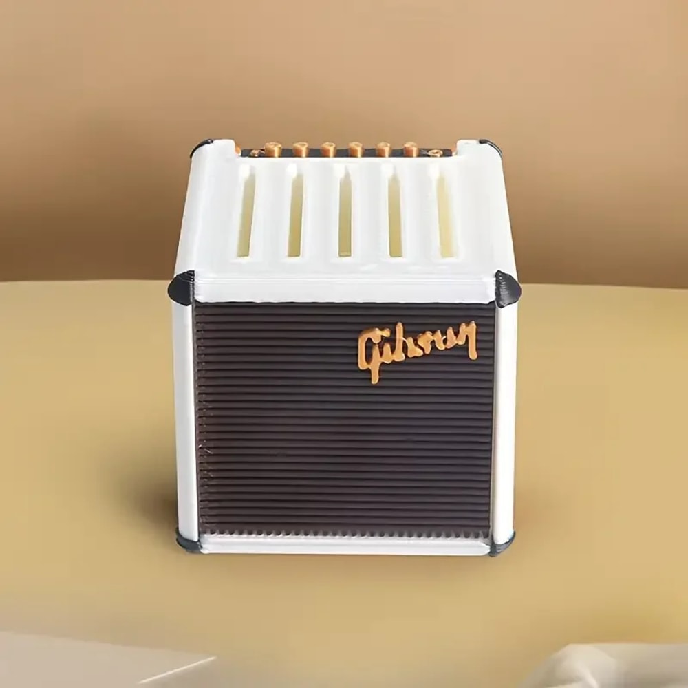 Modern Art Simulated Speakers 3D Printed Music Guitar Bass Pick Storage Box Spacesaving Desktop Orn 3