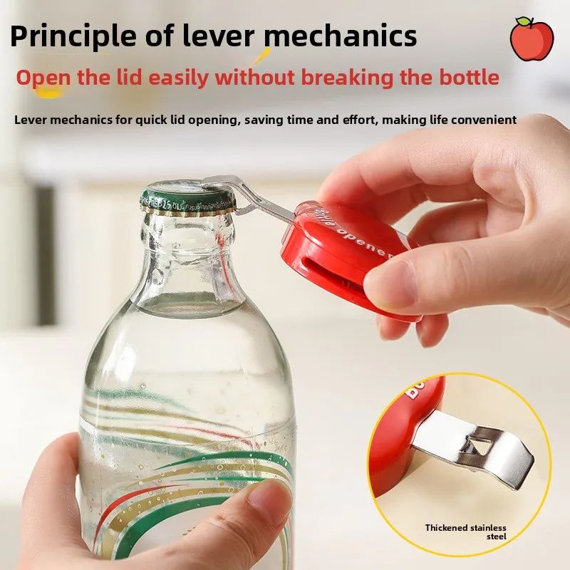 Magnetic AppleShaped Bottle Opener With Food Sealing Clip Multifunctional Household Tool For Beer W 5