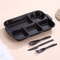 Food Grade Portable 5 Grids Lunchbox With Divided Plates Knife Fork Spoon Dinnerware Set 4