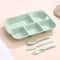 Food Grade Portable 5 Grids Lunchbox With Divided Plates Knife Fork Spoon Dinnerware Set 5