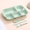 Food Grade Portable 5 Grids Lunchbox With Divided Plates Knife Fork Spoon Dinnerware Set 5