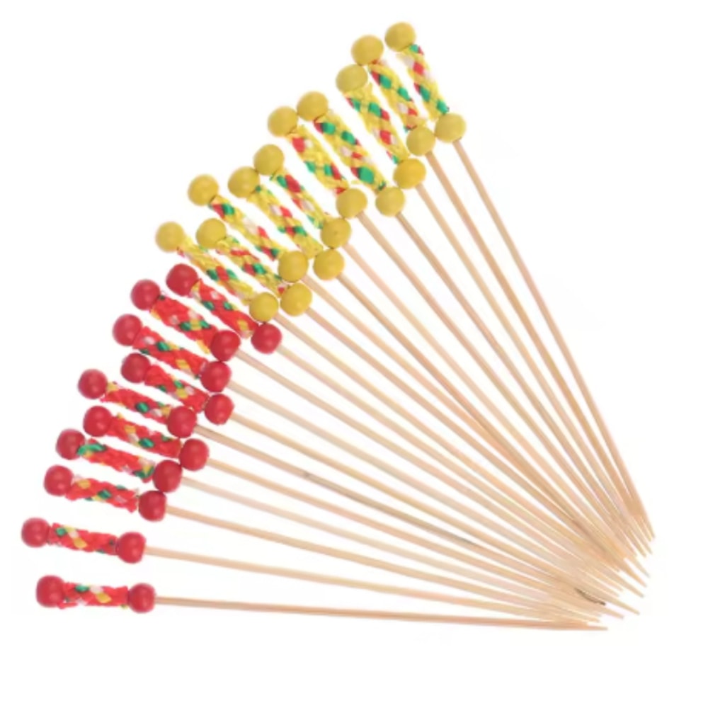 Disposable Bamboo Dessert Fork, Party Banquet Celebration Festival Fruit Fork, Cocktail Fork for Pastry Decoration