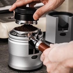 adjustable aluminum coffee portafilter holder, espresso tamper stand base, coffee handle tamper for portafilters tools