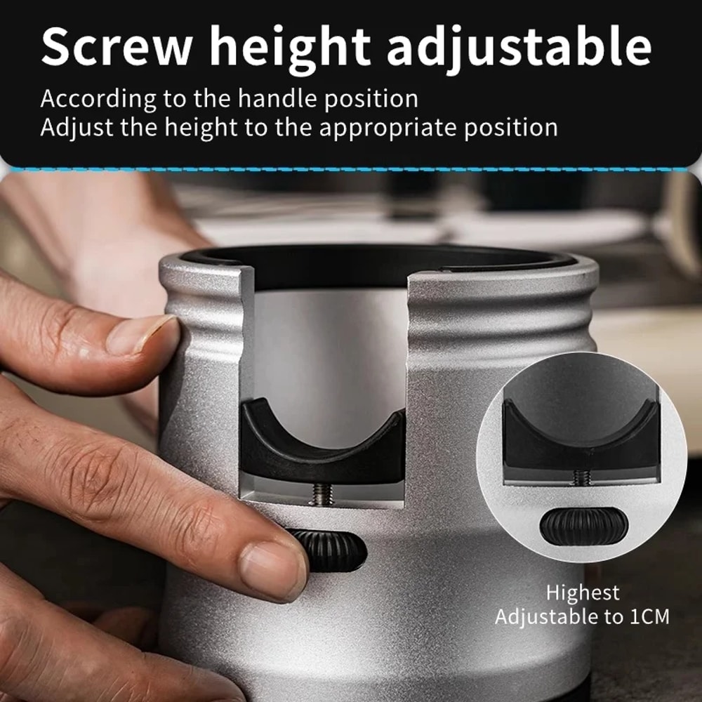 Adjustable Aluminum Coffee Portafilter Holder, Espresso Tamper Stand Base, Coffee Handle Tamper for Portafilters Tools