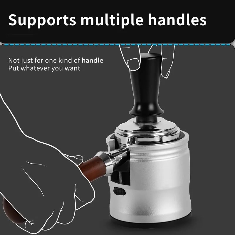 Adjustable Aluminum Coffee Portafilter Holder, Espresso Tamper Stand Base, Coffee Handle Tamper for Portafilters Tools
