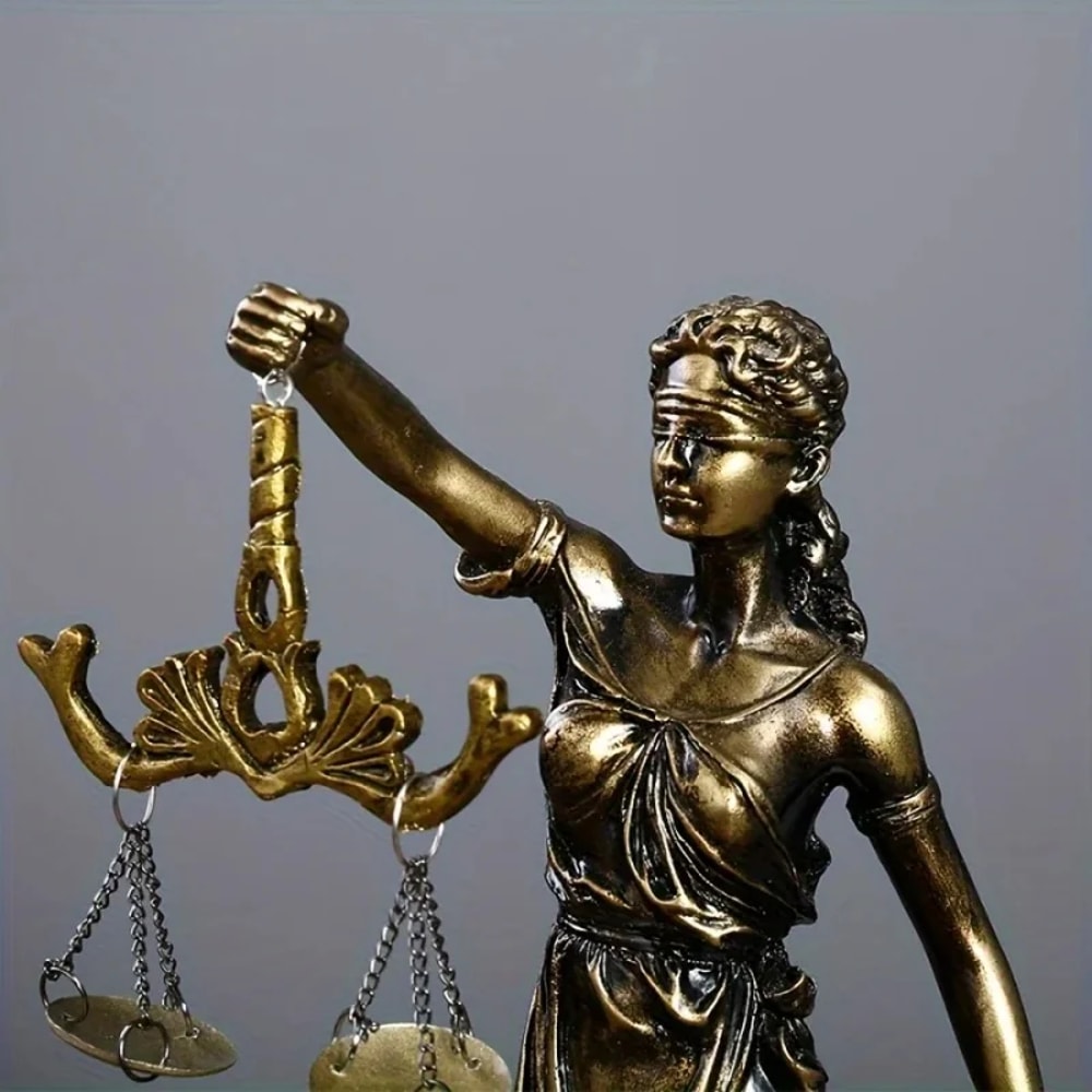 Justice Goddess Statue Creative Retro Round Bottom Lawyer Office Ornament Desk Decor Gift 4