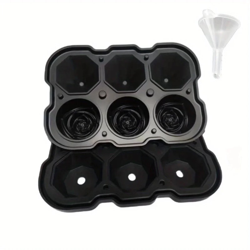 Modern Silicone Ice Cube Maker Tray For Bar, Office, Diamond & Rose Shaped Ice Cube Mould