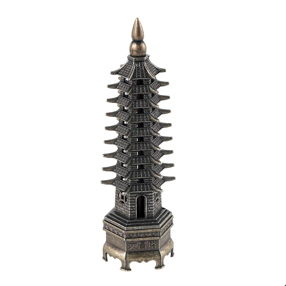 Vertical Incense Burner 3D Model China, Wenchang Pagoda Home Use Incense Burner Holder, Metal Handicraft Decor