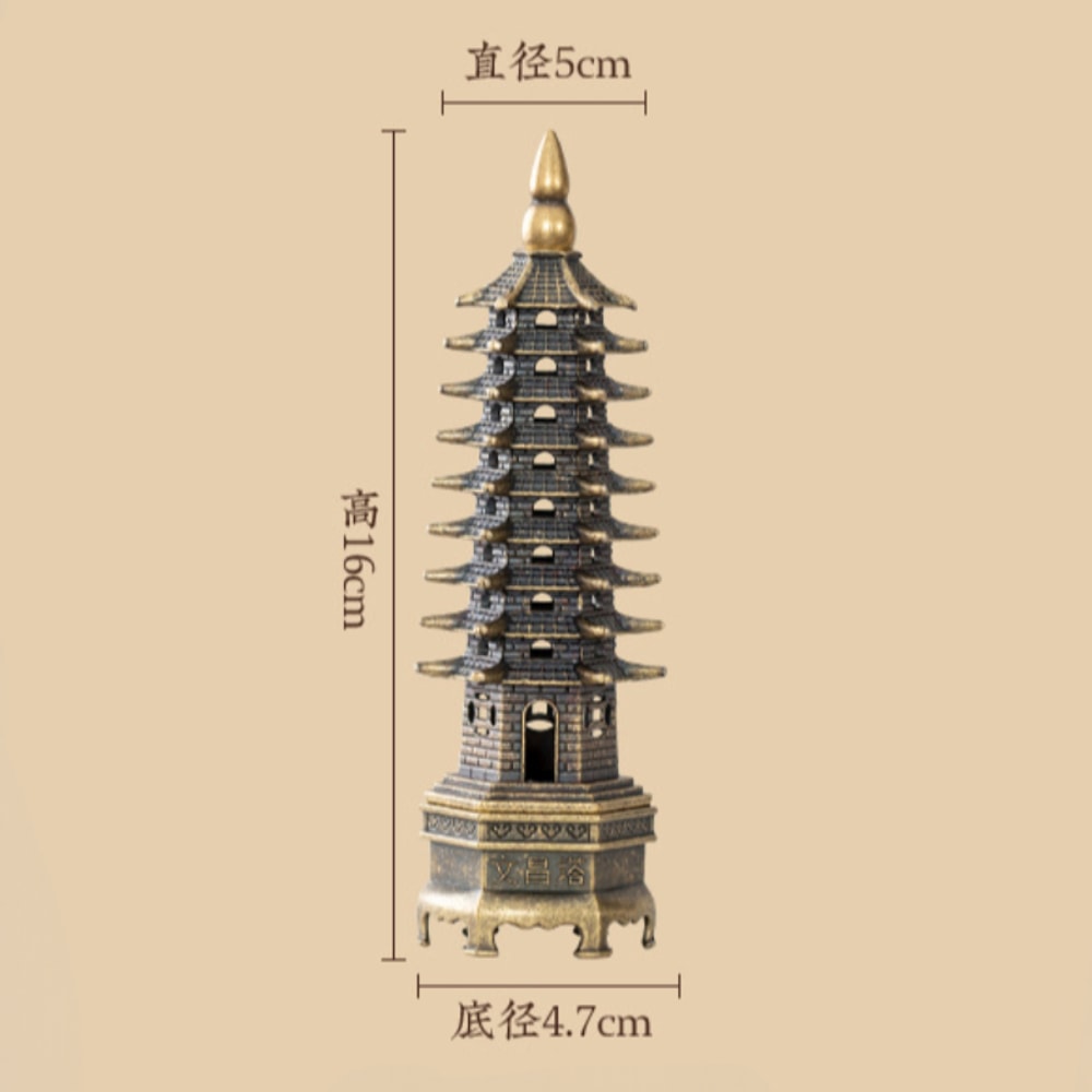 Vertical Incense Burner 3D Model China, Wenchang Pagoda Home Use Incense Burner Holder, Metal Handicraft Decor