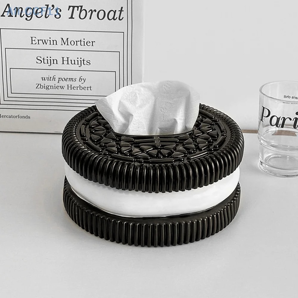 Home Living Room Bedroom Desktop Tissue Box, Creative Oreo Style Extractive Paper Box Car, Dining Table Decor