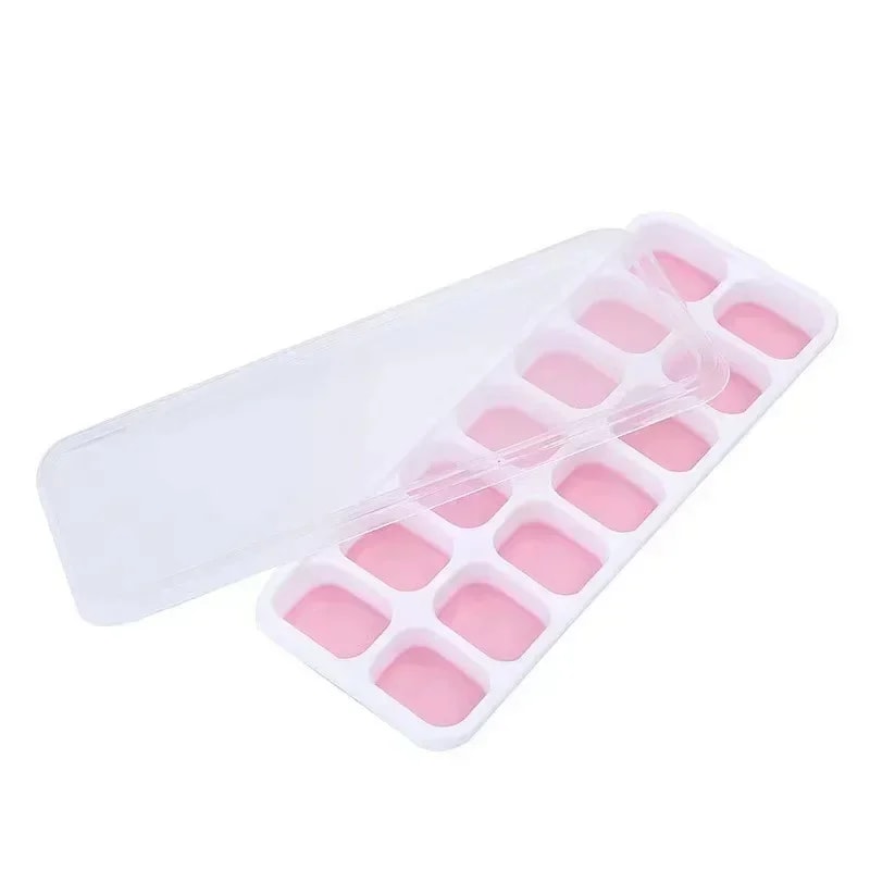 Ice Cube Tray Food Grade Reusable Square Silicone Ice Cube Tray Molds With Lid Silicone DIY Iced Bo 8